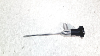 Black and silver reuse medical dyonics 30 degree jh 251467 surgical endoscope with cylindrical handle and metallic shaft