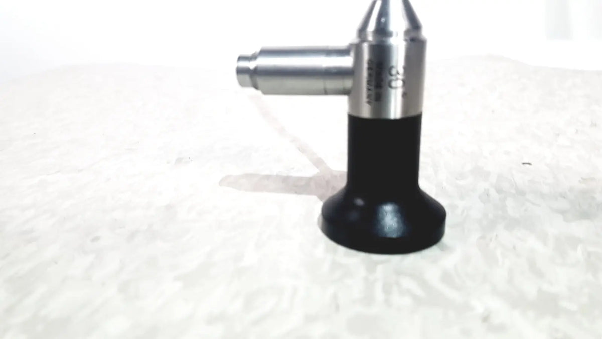 Dyonics 30 degree JH 251467 silver and black handheld ultrasonic scaler with cylindrical metal head for reuse medical applications