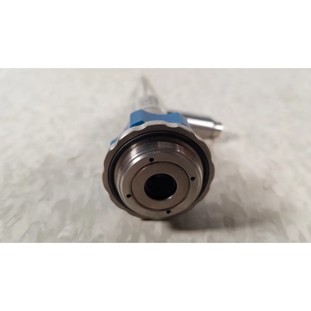 Dyonics 30 degree SN HR 268768 blue and silver industrial sensor with threaded metallic connector for reuse medical applications