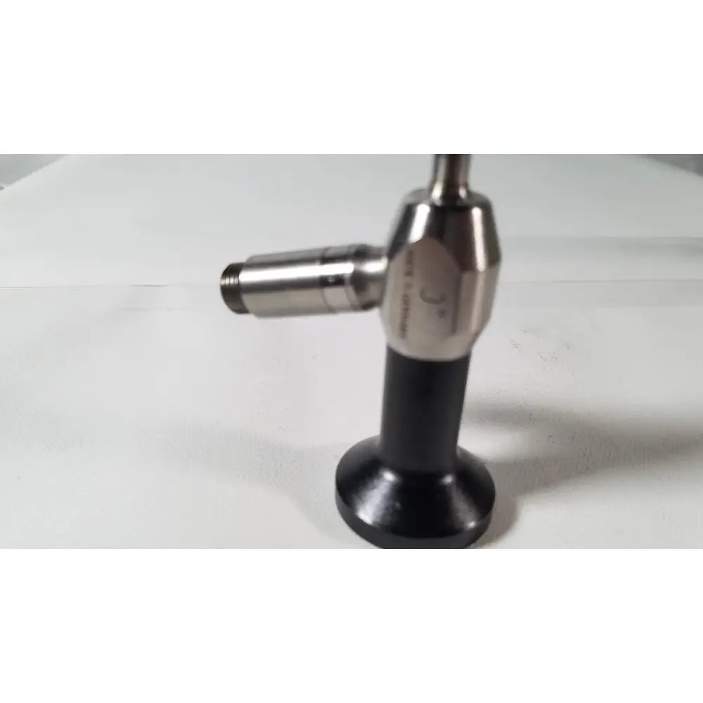 Silver and black dyonics 7207951 5.5mm 0 degree autoclavable laparoscope with cylindrical body and threaded connectors