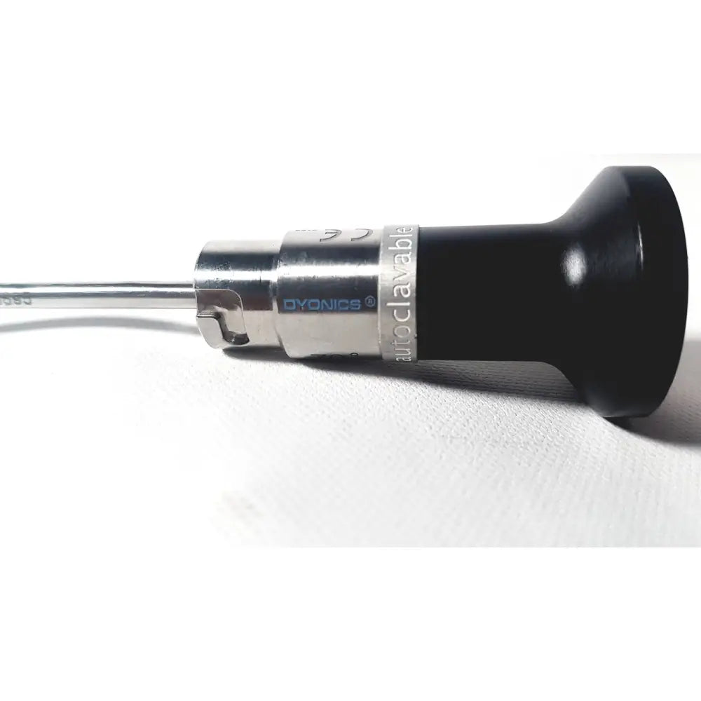 Black and silver dyonics autoclavable arthroscope sinuscope with metallic shaft for reuse medical procedures