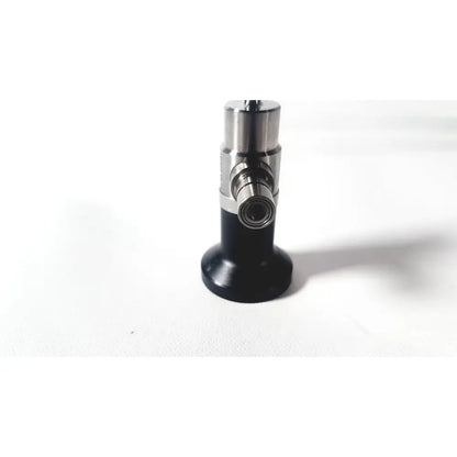 Black and silver dyonics autoclavable arthroscope sinuscope with cylindrical handle and metallic lens housing for reuse medical use