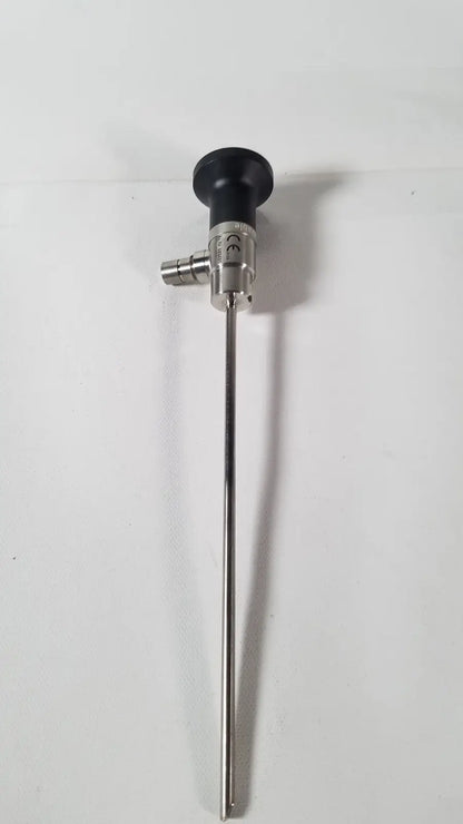 Stainless steel dyonics autoclavable 4mm 70 degree arthroscope with black ergonomic handle and metallic joint