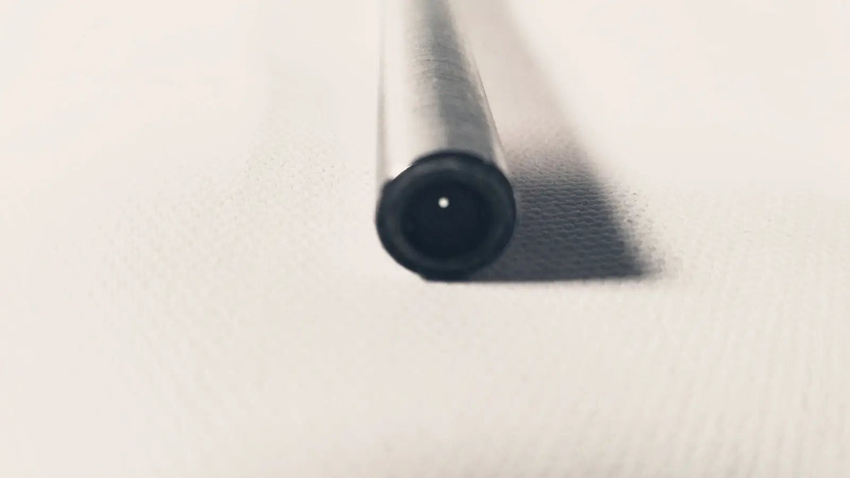 Silver cylindrical pen with black cap and circular tip detail for dyonics autoclave degree 10mm laparoscope use