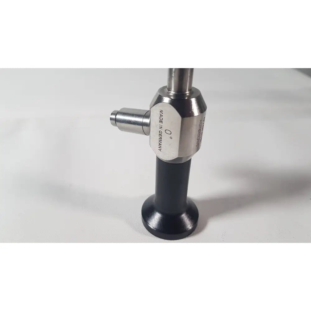 Silver and black metallic dyonics autoclave ref 7207944 0° laparoscope labeled made in germany side view
