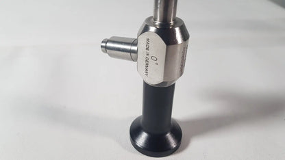 Silver and black metallic dyonics autoclave ref 7207944 0° laparoscope labeled made in germany side view