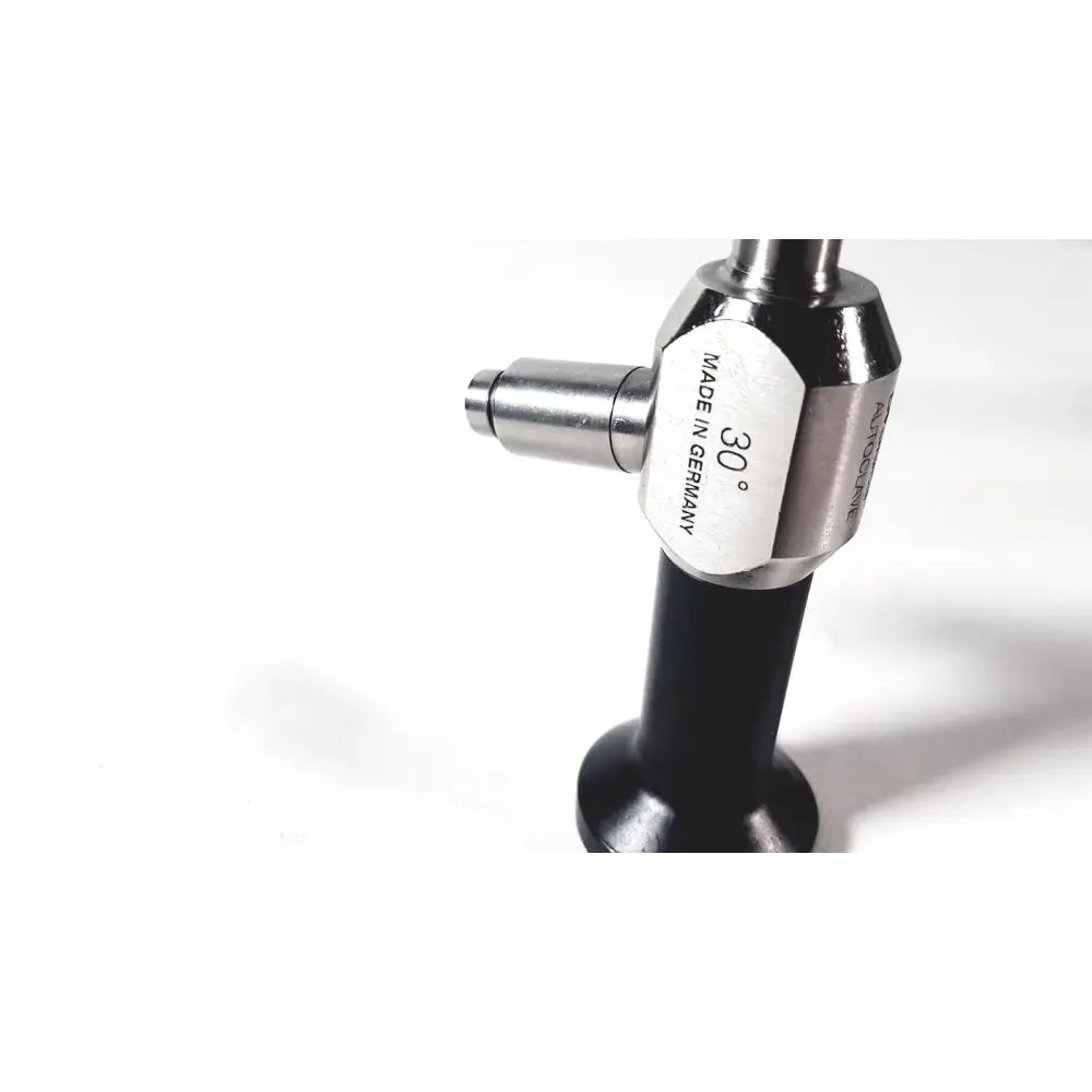 Silver and black dyonics autoclave ref 7207945 laparoscope with 30 degree angled tip made in germany for reuse medical use