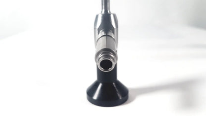 Silver and black medical endoscope with cylindrical body and flared base for dyonics autoclave ref 7207952 30 degree laparoscope