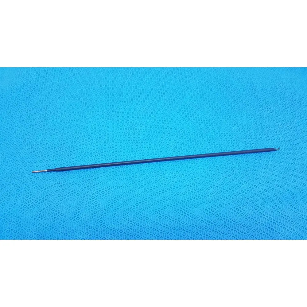 Black clean hook lap dissecting electrode with metallic tip and small hook designed for precise lap dissecting tasks