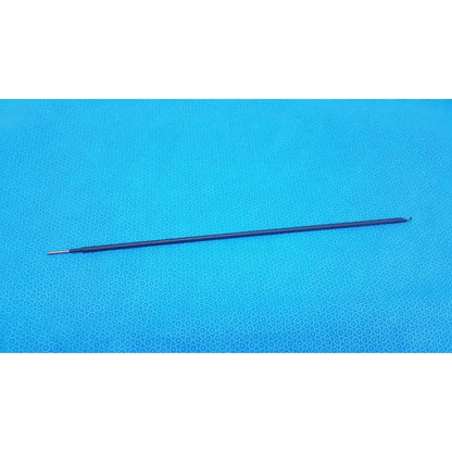 Black clean hook lap dissecting electrode with metallic tip and small hook designed for precise lap dissecting tasks