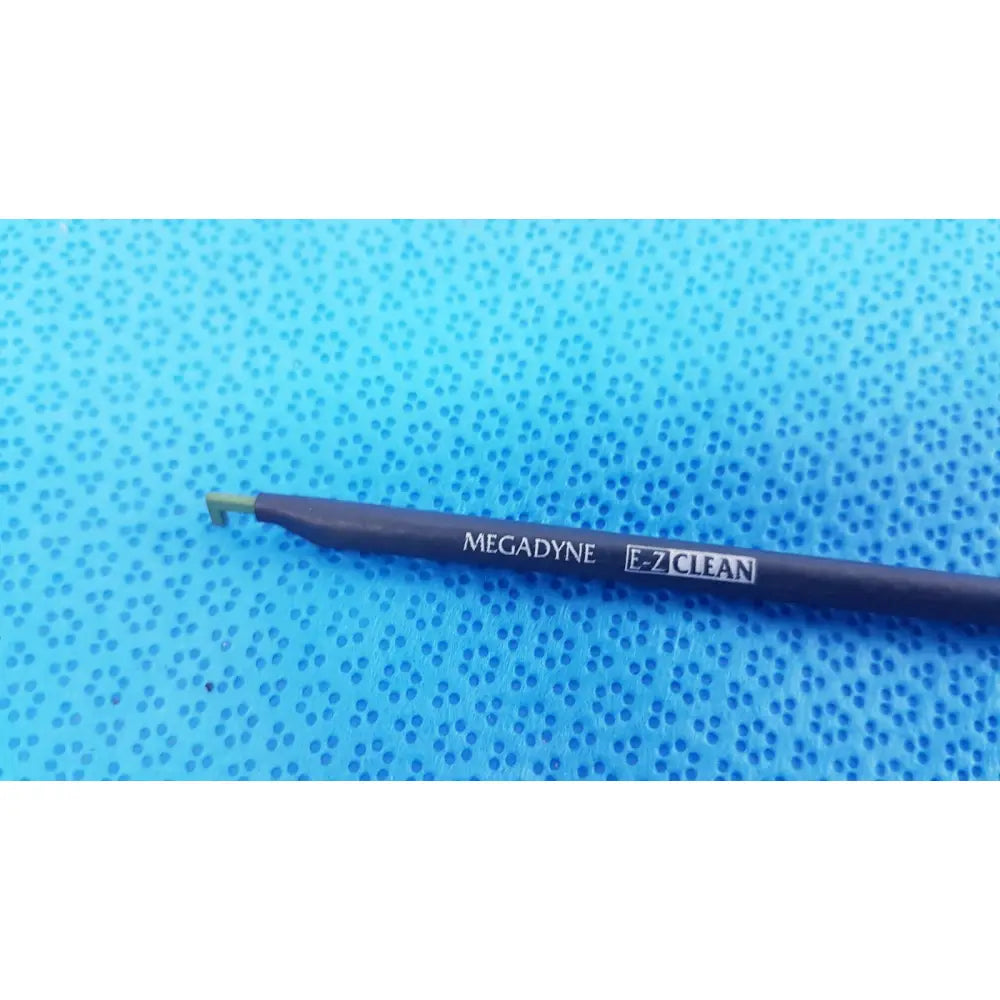 Black megadyne e-z clean lap dissecting electrode with green-tipped clean hook lap for precise surgical use