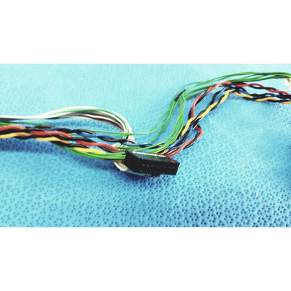E43843 300v female connectors wire harness cables with multi-colored twisted wires and black rectangular connector lot of 2