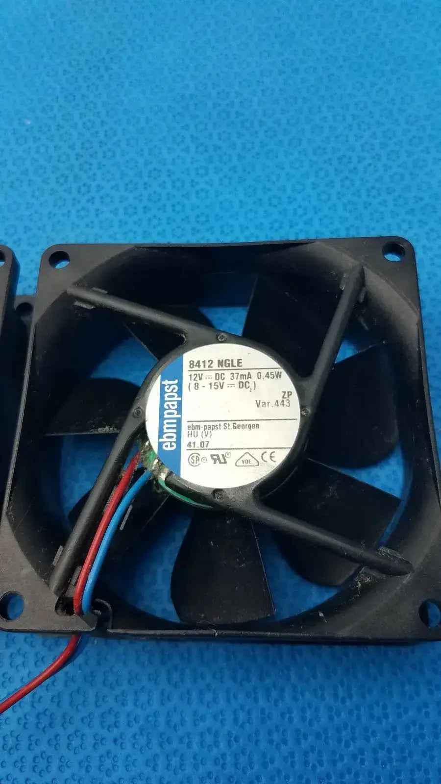 ebm-papst EBM Papst 8412 NGLLE 12V DC 37mA 0.45W Cooling Fan 80mm x 80mm x 25mm Cooling Fan, second-hand product photo 3