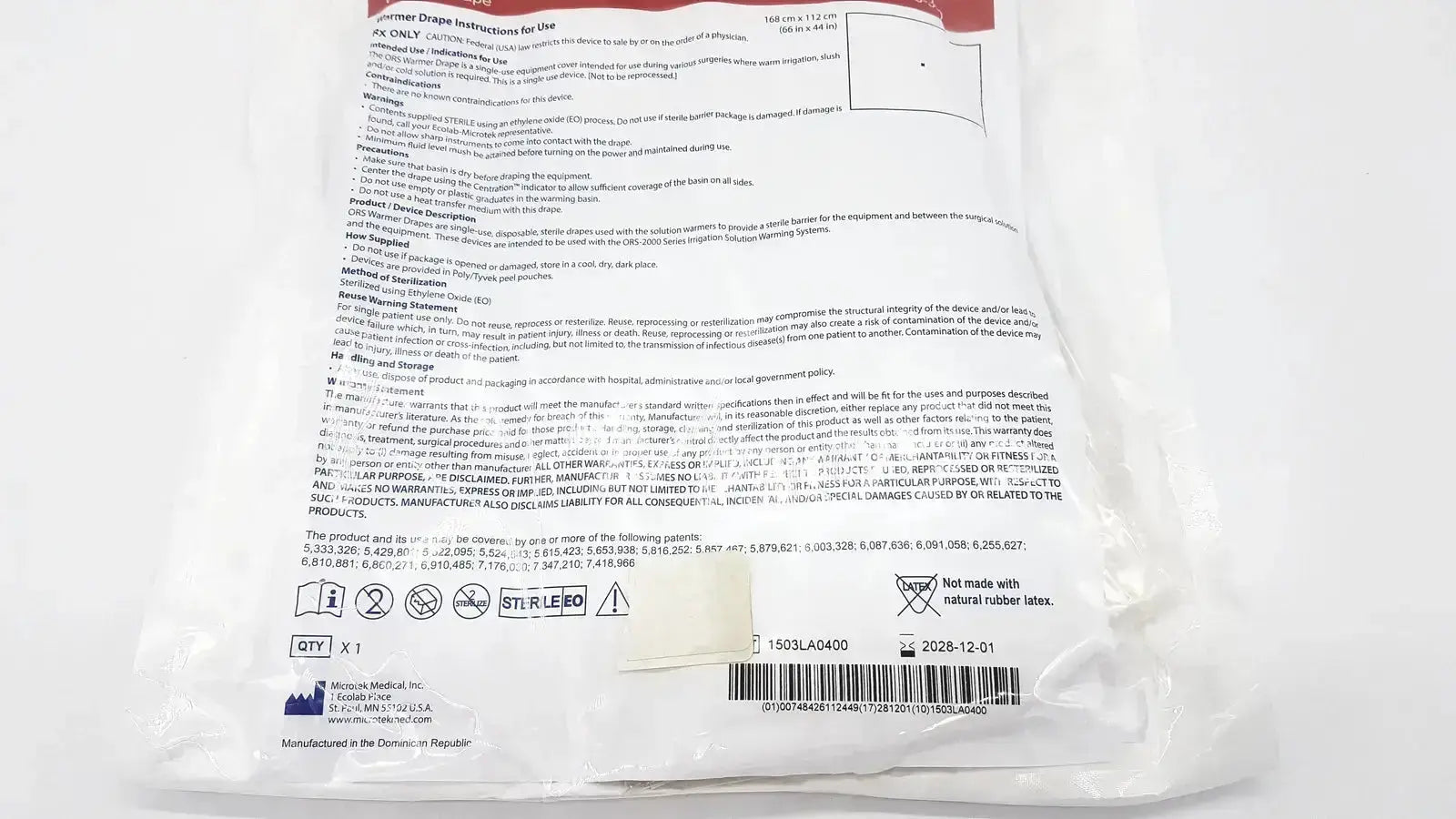 Ecolab ORS-300 Warmer Drape Exp, 2028 Warmer Drape, second-hand product photo 3