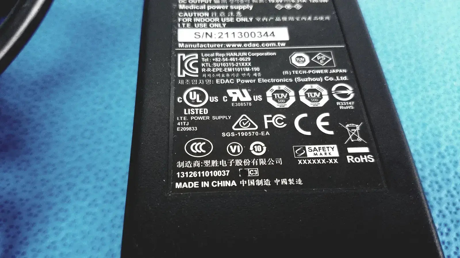 EDACPOWER ELEC EM110111M-190 Adapter Power Supply AC Adapter Power Supply, second-hand product photo 3