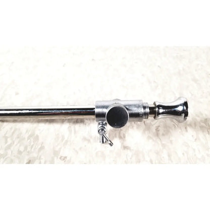 Shiny chrome medical endoscope with cylindrical body, adjustable knob, and threaded connector from eder instrument cat 1110 C/3