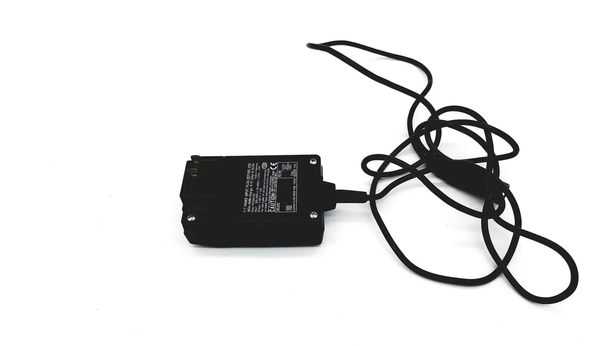 Black rectangular eds adaptor charger with coiled black cable for reuse medical device power supply and charging