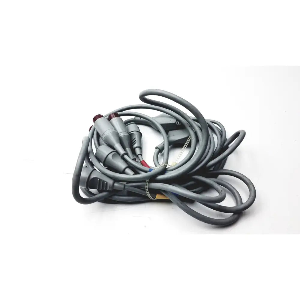 Coiled bundle of black edwards lifesciences a0424 truwave reusable cable with red and gray connectors