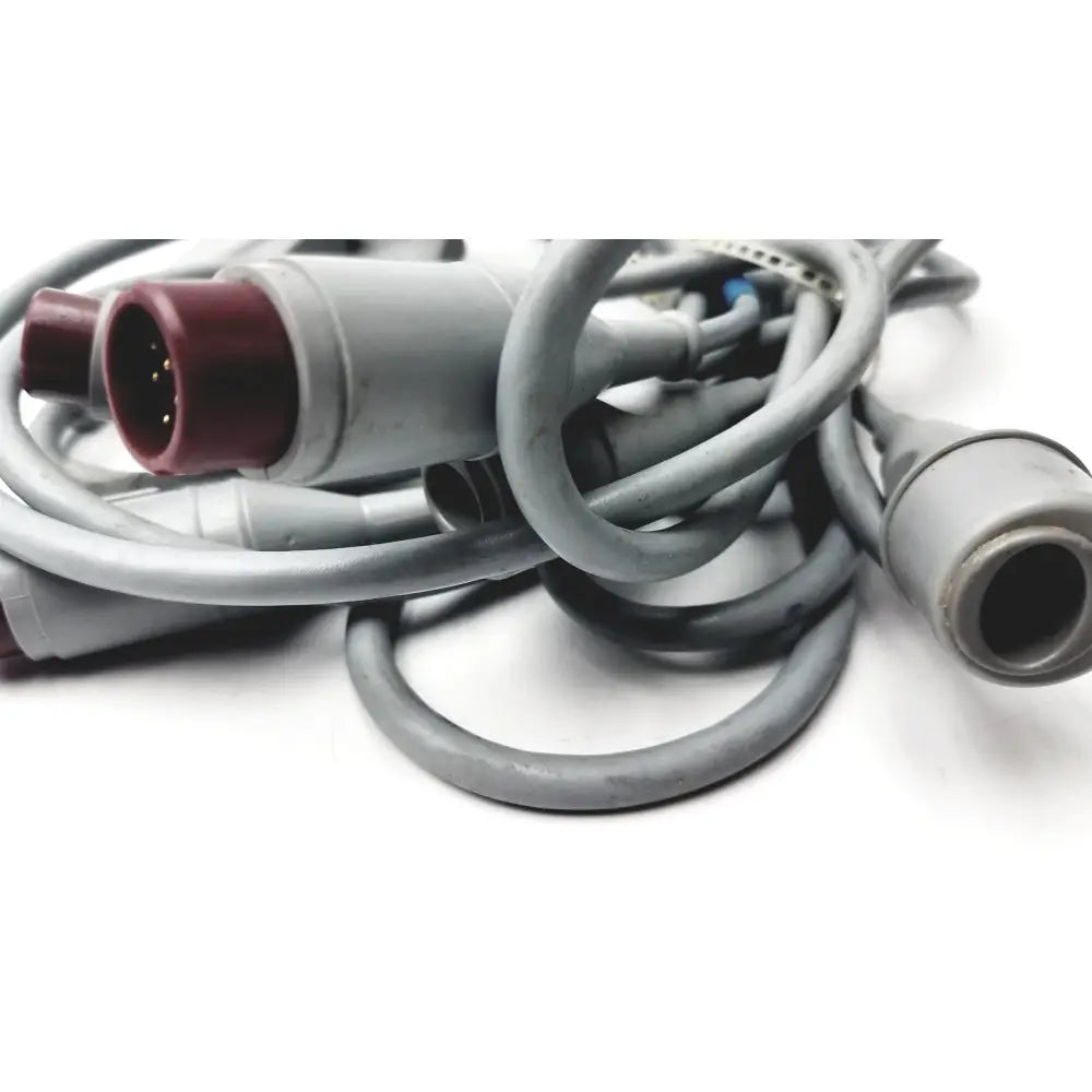 Grey coiled truwave reusable cable with maroon and grey industrial connector for edwards lifesciences a0424 truwave reusable