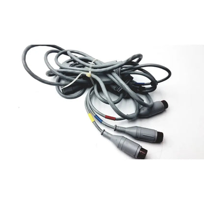 A bundle of gray coiled edwards lifesciences a0434 truwave reusable cable with multiple connectors and colored bands