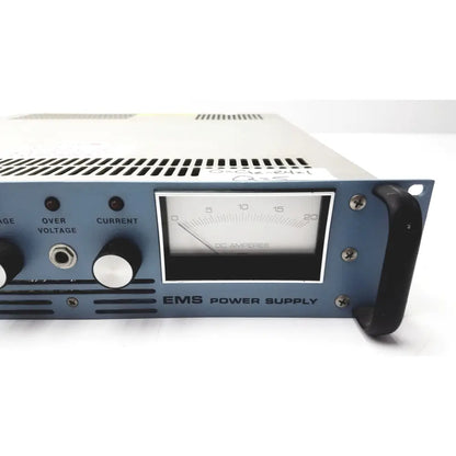 Blue ems power supply unit with white analog ammeter and black control knobs for electronic measurements ems power