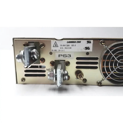 Metallic silver electronic measurements ems power supply unit with ventilation slots and cooling fan untested model 00473006 rev n