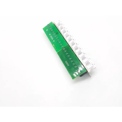 Green printed circuit board with white plastic connectors of electrovalves solenoid manifold cbd181ae2-a with 11 valves