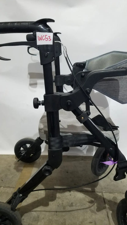 Reuse Medical Equipment ELENKER 2-in-1 Folding Rollator Walker & Transport Chair - SILVER Mobility Seat Walkers, second-hand product photo 13