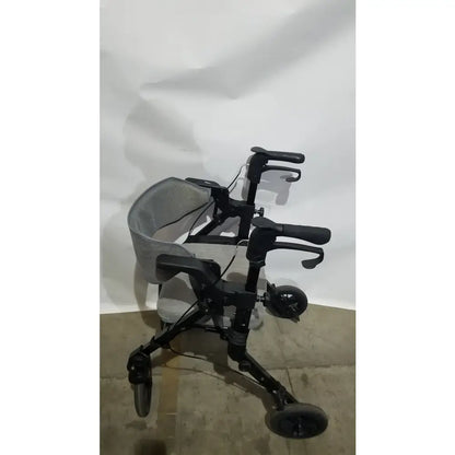 Reuse Medical Equipment ELENKER 2-in-1 Folding Rollator Walker & Transport Chair - SILVER Mobility Seat Walkers, second-hand product photo 3