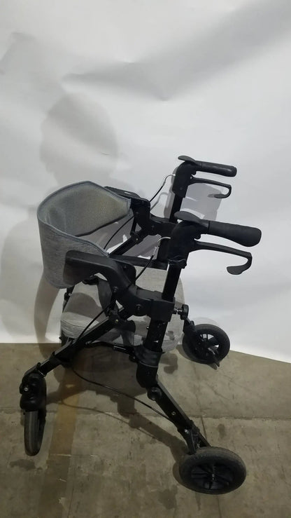 Reuse Medical Equipment ELENKER 2-in-1 Folding Rollator Walker & Transport Chair - SILVER Mobility Seat Walkers, second-hand product photo 4