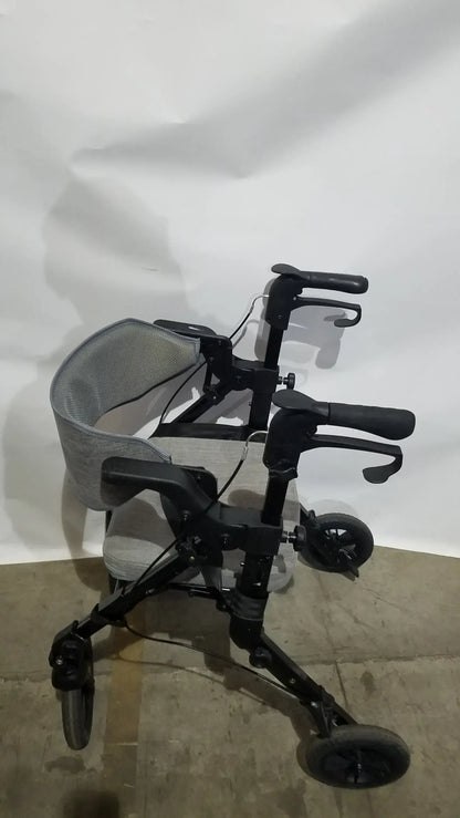 Reuse Medical Equipment ELENKER 2-in-1 Folding Rollator Walker & Transport Chair - SILVER Mobility Seat Walkers, second-hand product photo 3