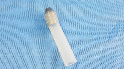 Clear plastic ellik evacuator adapter with metallic cap compatible with endoscopic systems roll-on applicator