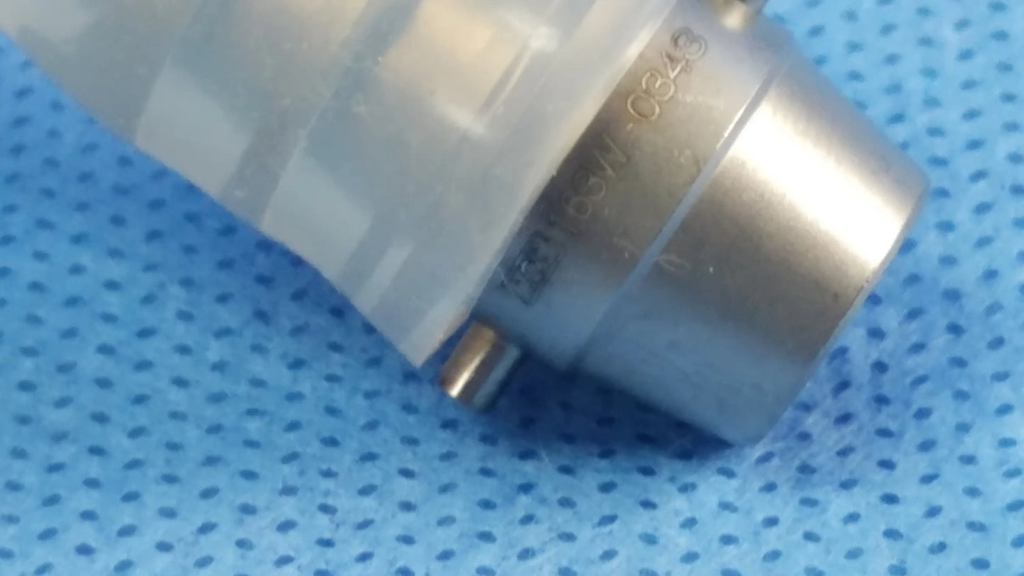 Ellik evacuator adapter with tube translucent ribbed plastic connector with metallic silver end cap for compatible endoscopic systems