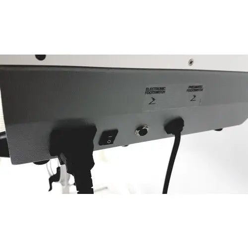 Silver electronic keyboard with black power cord and control buttons for ellman surg-e-vac surgical smoke evacuation system