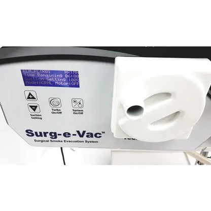 Ellman Surg-e-Vac white plastic surgical smoke evacuation system with digital display for smoke evacuation settings