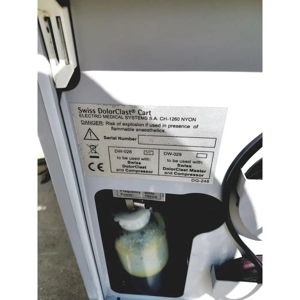 EMS Swiss DolorClast SA CH-1260 Nyon Extracorporeal Shockwave Therapy - Extracorporeal shockwave therapy system