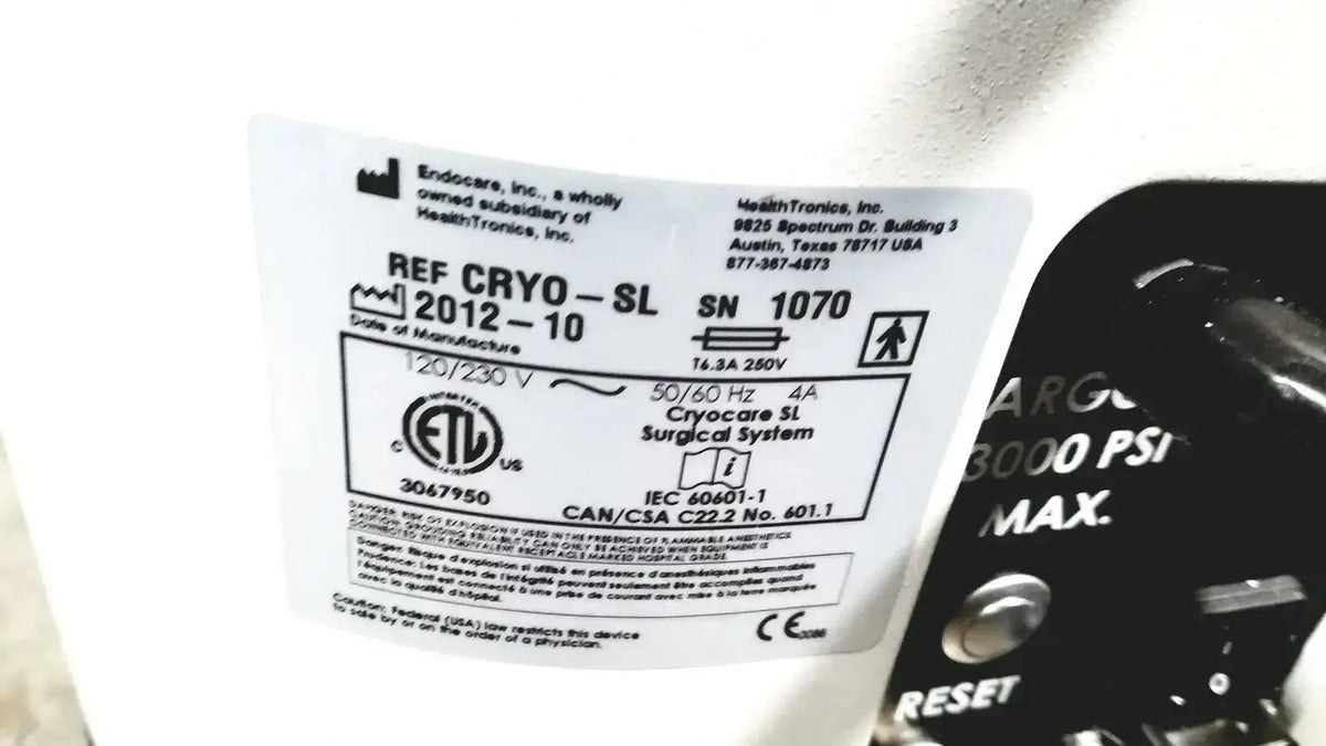 Endocare Cryocare CRYO-SL Surgical System Cryotherapy Surgical System, second-hand product photo 4