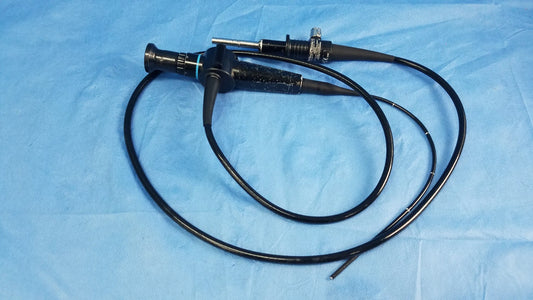Black ENF-P4 endoscope rhino-laryngoscope fiberscope with flexible fiber optic coiled cable and metallic components