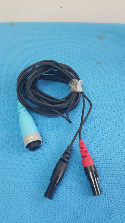 Ensite x ep d-ens-l/r-ddy-cbl catheter connector cable with coiled black cable and dual black connectors for medical equipment reuse