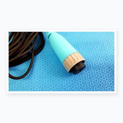 Light blue plastic-handled Ensite X EP D-ENS-L/R-DDY-CBL catheter connector cable for reuse medical equipment