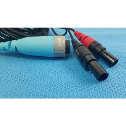 Ensite X EP d-ens-l/r-ddy-cbl light blue and gray medical-grade catheter connector cable with red and black connectors for reuse medical equipment