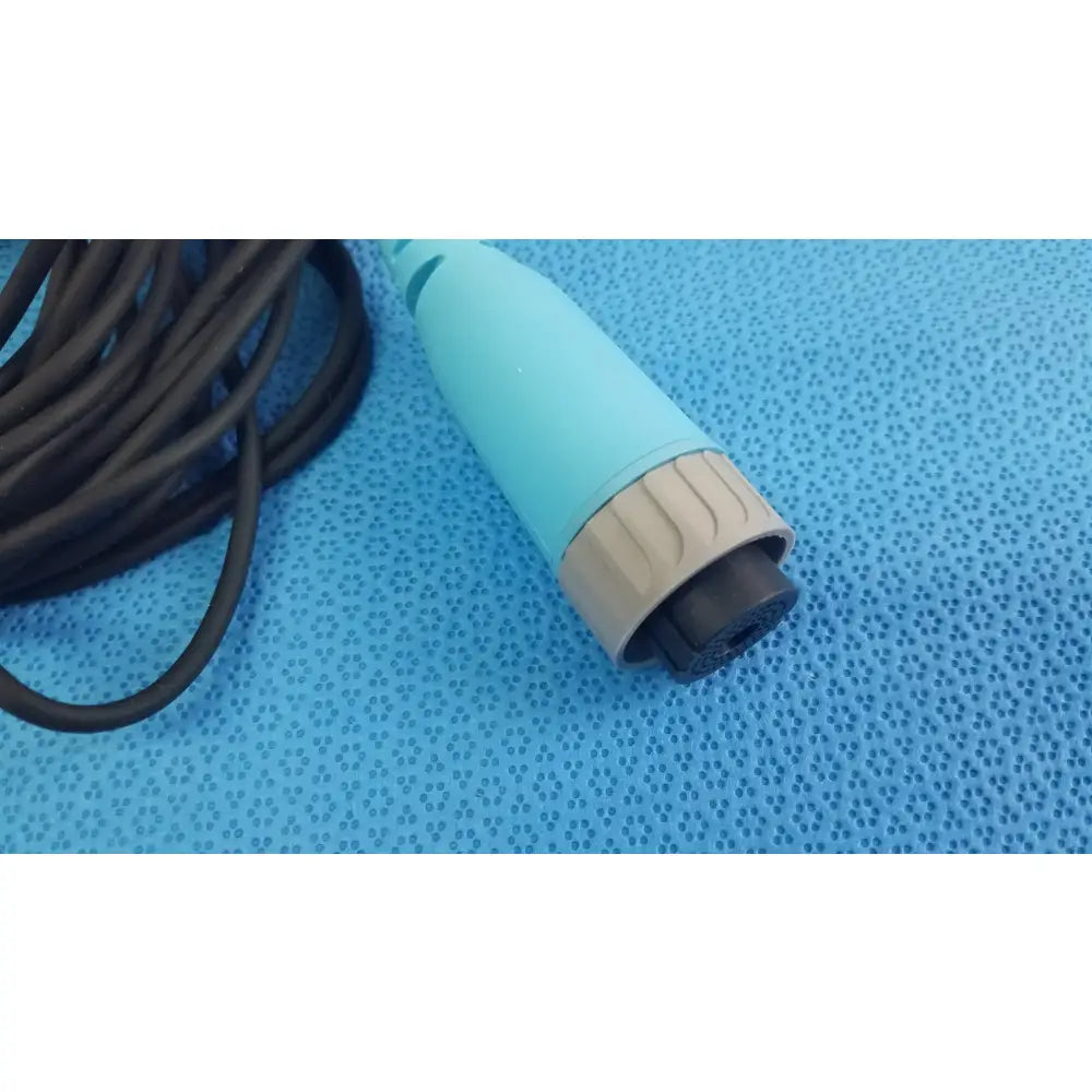 Light blue plastic-handled Ensite X EP D-ENS-L/R-DDY-CBL catheter connector cable for reuse medical equipment