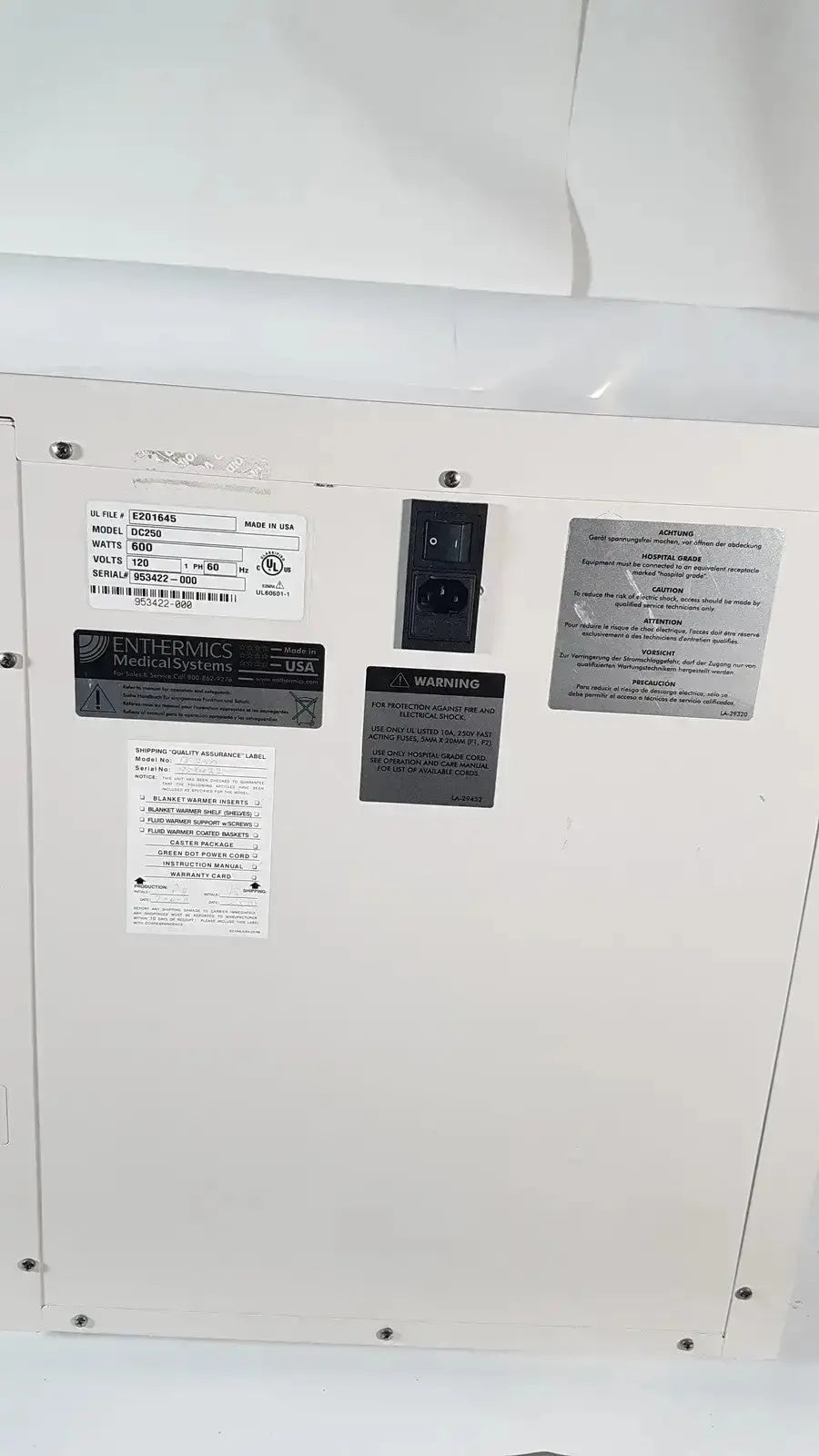 Enthermics Blanket Warming Cabinet DC250 Blanket Warming Cabinet, second-hand product photo 13