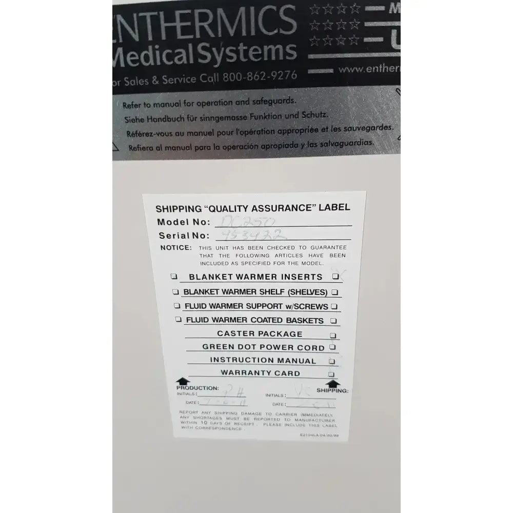 Enthermics Blanket Warming Cabinet DC250 Blanket Warming Cabinet, second-hand product photo 14