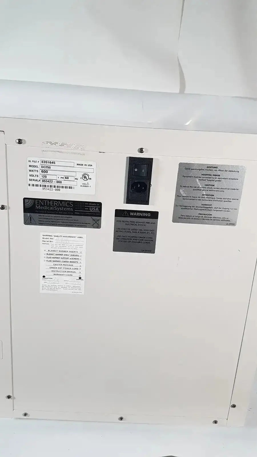Enthermics Blanket Warming Cabinet DC250 Blanket Warming Cabinet, second-hand product photo 13