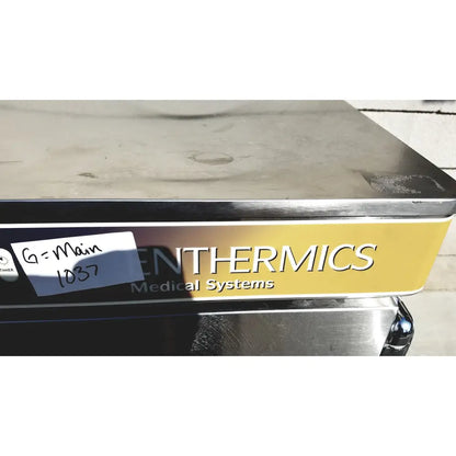 Stainless steel enthermics medical systems ec770 fluid warmer with yellow label for medical temperature control