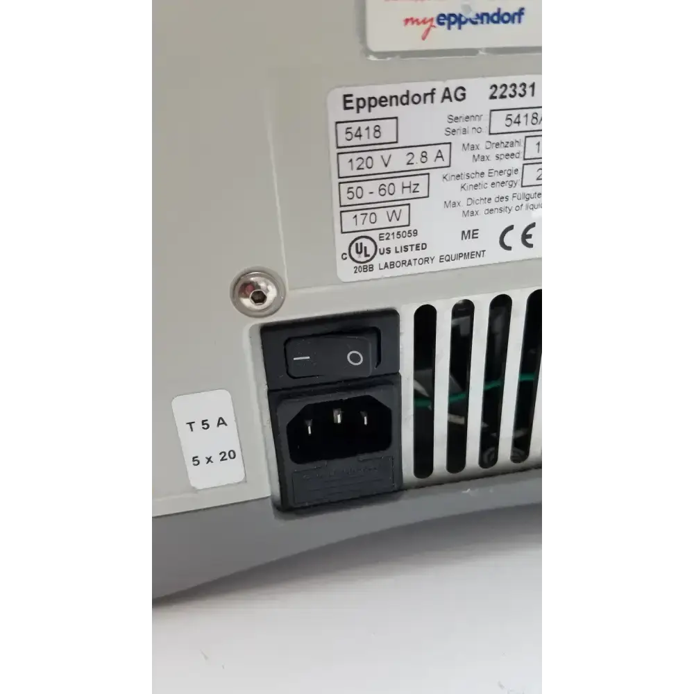 Eppendorf 5418 Microcentrifuge Centrifuge Laboratory Microcentrifuge, second-hand product photo 7