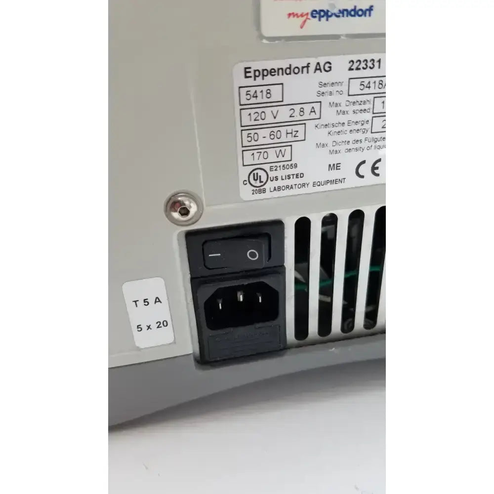 Eppendorf 5418 Microcentrifuge Centrifuge Laboratory Microcentrifuge, second-hand product photo 7