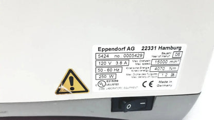 Eppendorf 5424 Cetrifuge - For Parts Centrifuge, as-is (for parts) product photo 5