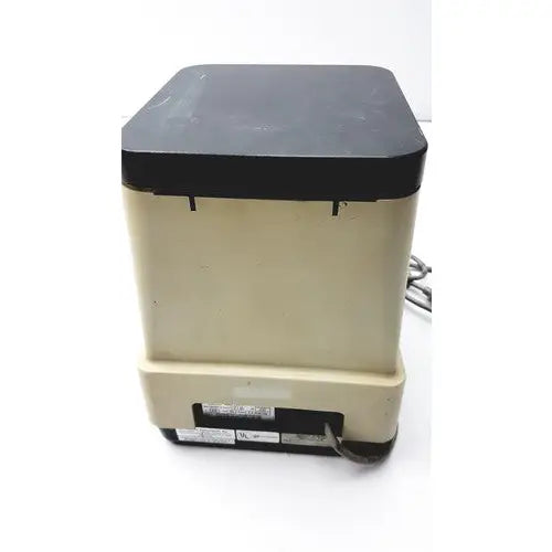 Beige and black matte eppendorf centrifuge 5415 refrigerated unit with flat top lid and visible power cord for medical reuse